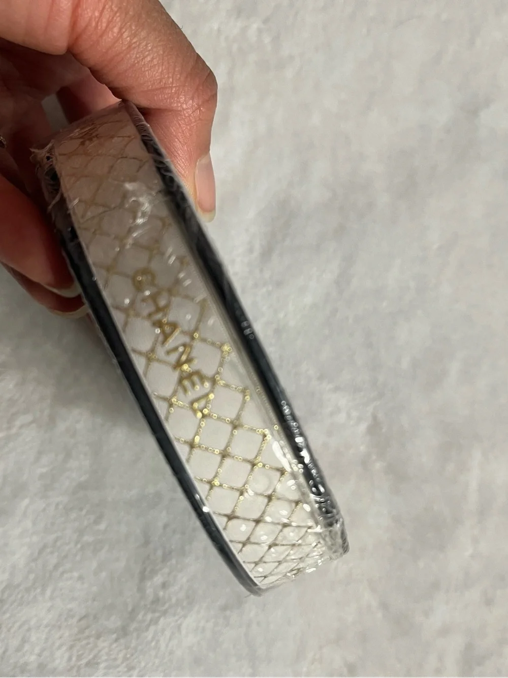 Chanel gift ribbon White & Gold Quilted Ribbon Trim authentic